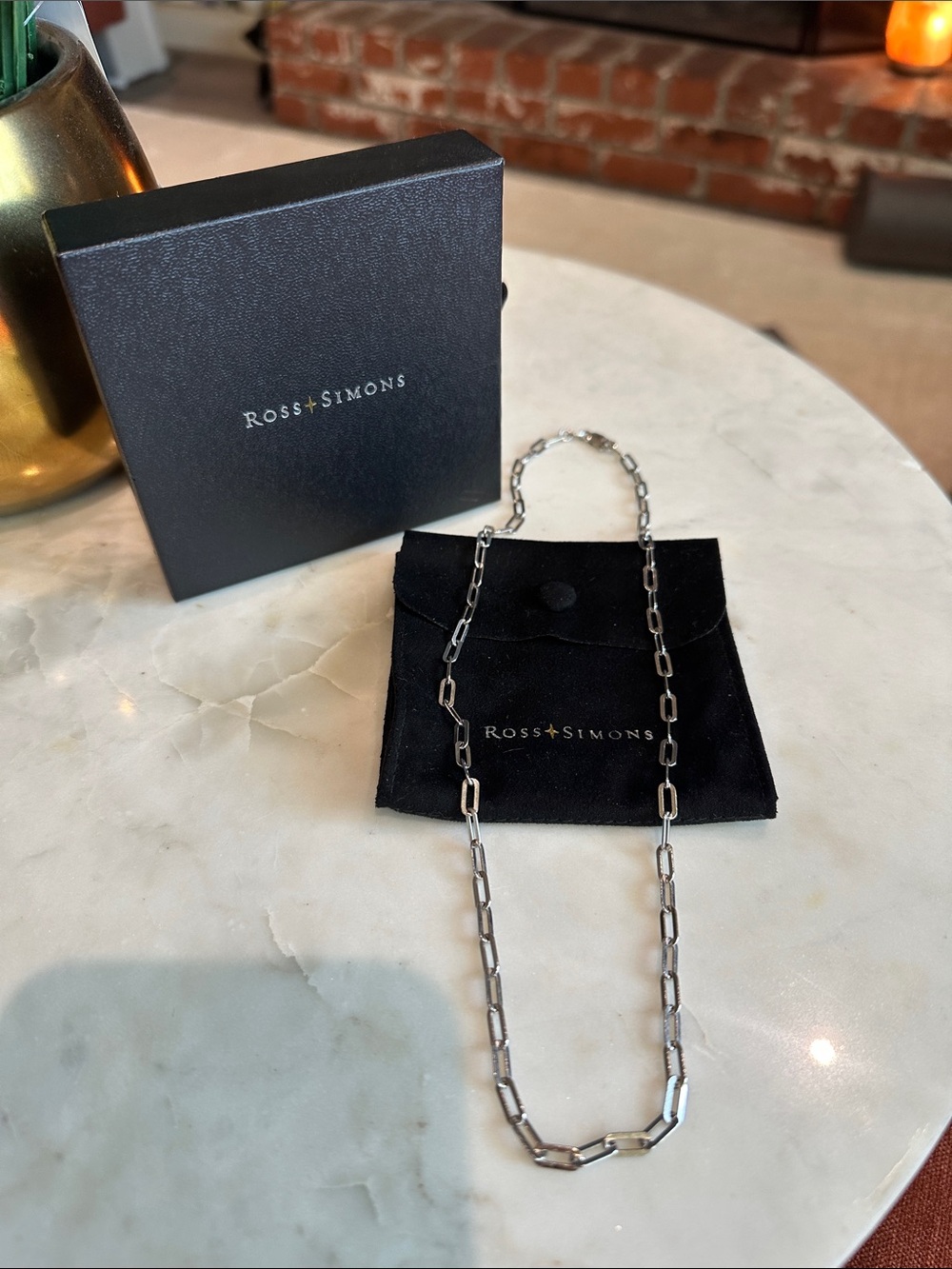 Ross-Simons Silver-Tone Chain Necklace with Rectangular Links